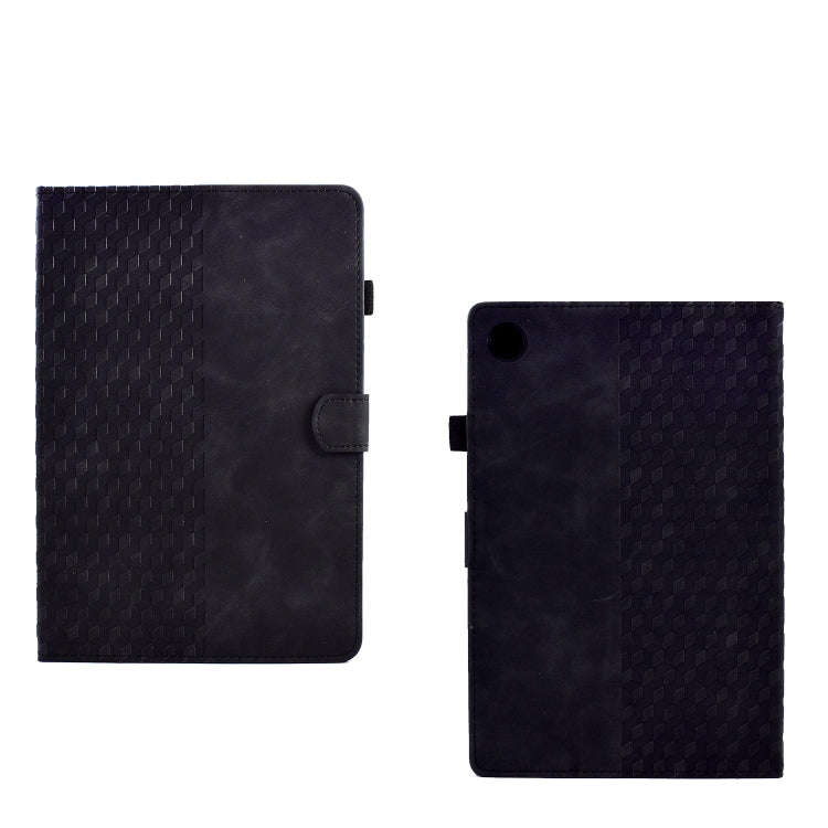 For Huawei MatePad T10 / T10S / Honor Tablet 6 Rhombus Embossed Leather Tablet Case(Black)