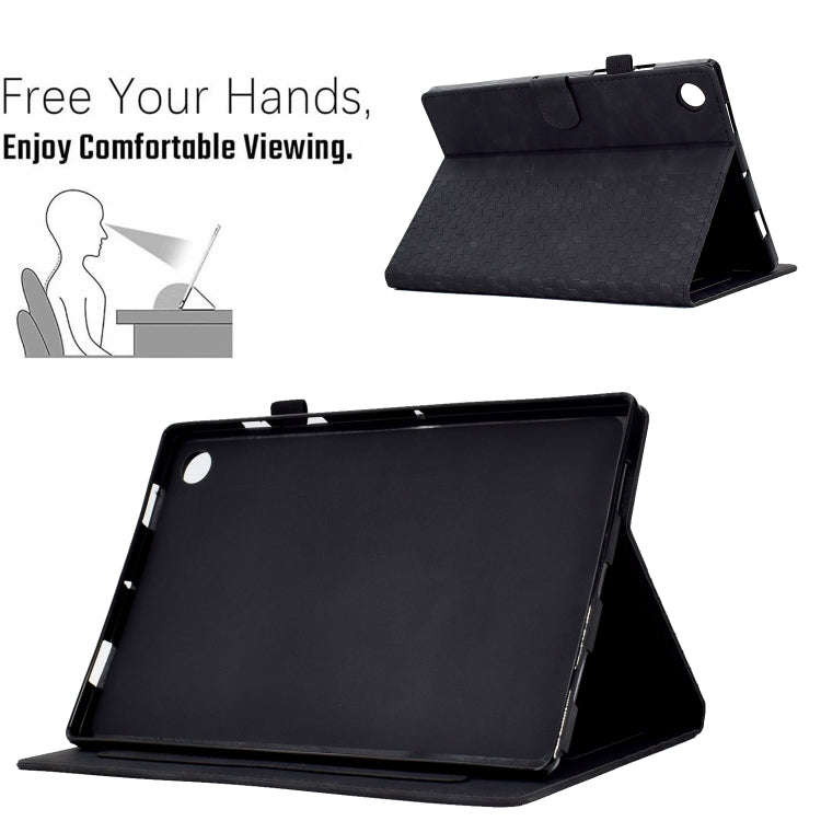 For Huawei MatePad T10 / T10S / Honor Tablet 6 Rhombus Embossed Leather Tablet Case(Black)