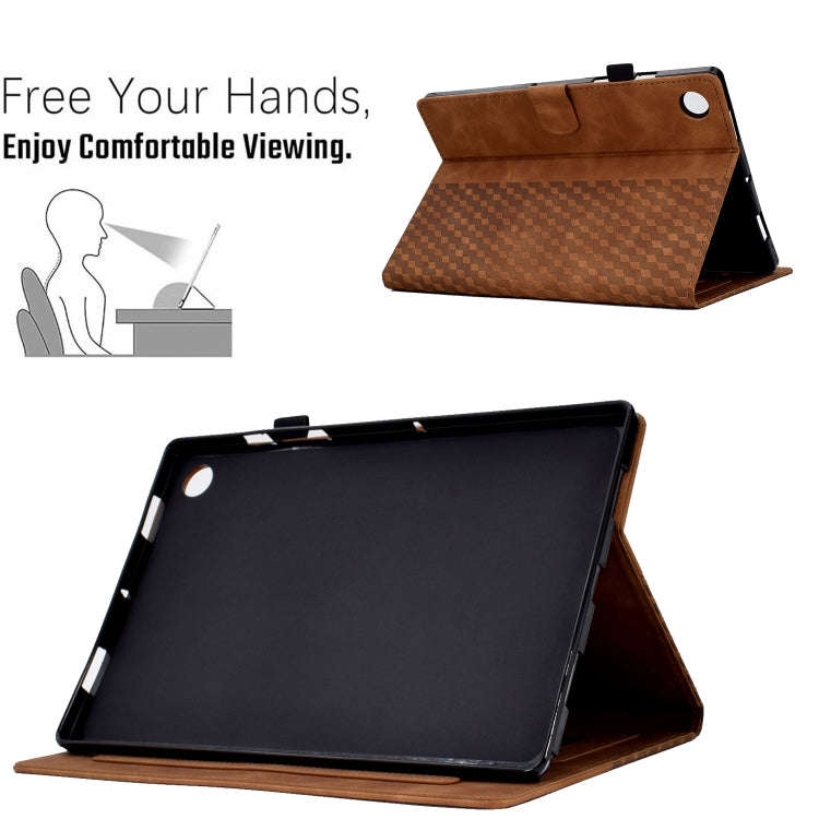 For Huawei MatePad T10 / T10S / Honor Tablet 6 Rhombus Embossed Leather Tablet Case(Brown)