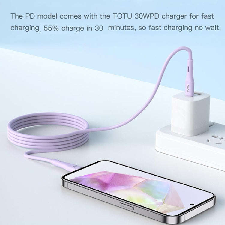 TOTU BT-023Skin Sense Series  USB to Type-C Silicone Data Cable, Length:2m(Black)