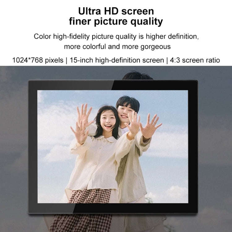 15 inch LED Display WiFi Cloud Photo Frame, RK3126C Quad Core up to 1.5GHz, Android 6.0, 1GB+16GB...