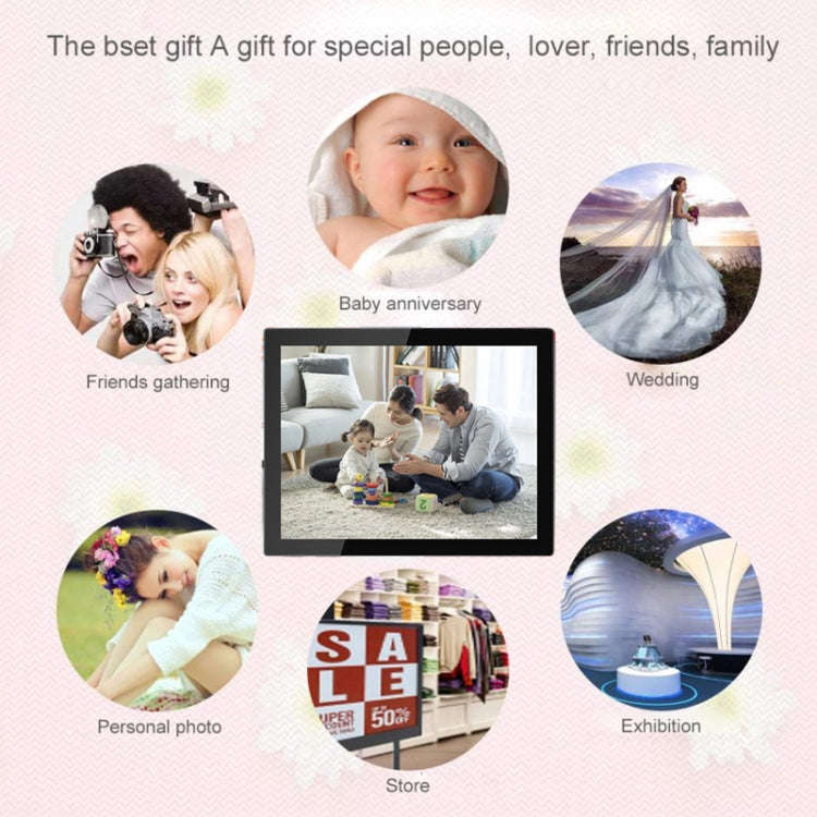 15 inch LED Display WiFi Cloud Photo Frame, RK3126C Quad Core up to 1.5GHz, Android 6.0, 1GB+16GB...