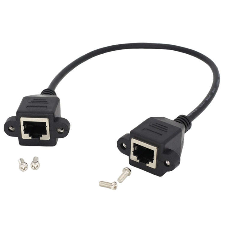 RJ45 Female to Female LAN Extension Cable with Screw Lock, Length:60cm