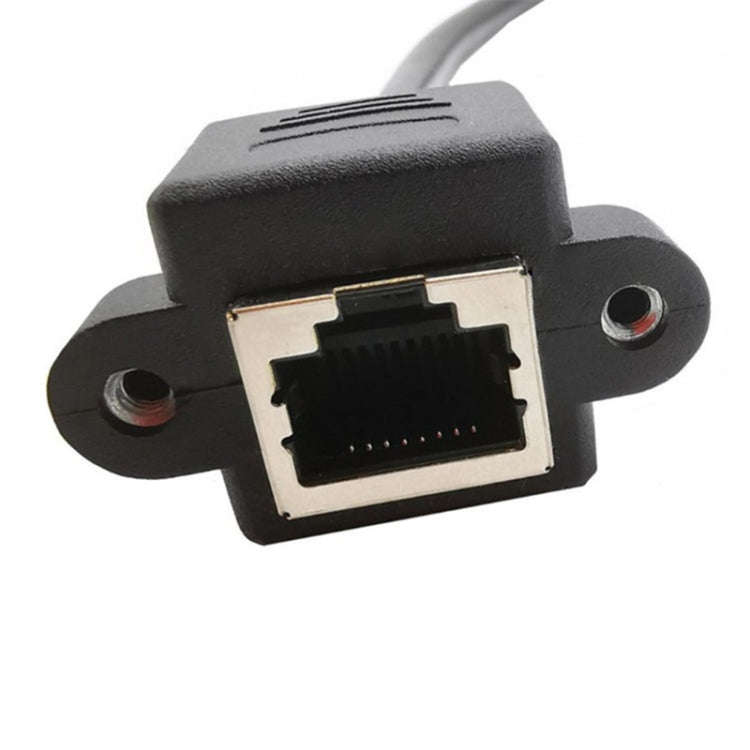 RJ45 Female to Female LAN Extension Cable with Screw Lock, Length:60cm