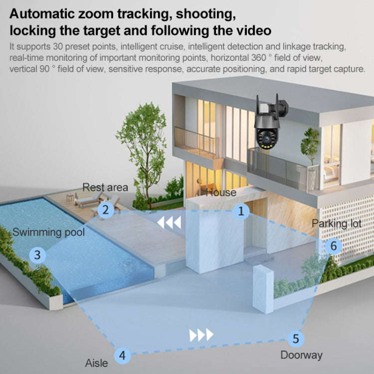 QX71 5MP Wireless WiFi Laser Spherical Camera Supports Two-way Voice&Mobile Monitoring(Black)
