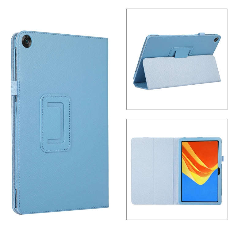 For Huawei MatePad SE 10.4 Litchi Texture Leather Tablet Case with Holder(Sky Blue)