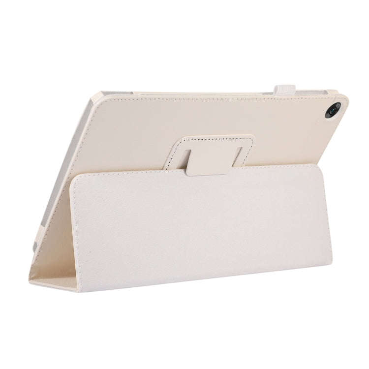 For Huawei MatePad SE 10.4 Litchi Texture Leather Tablet Case with Holder(White)
