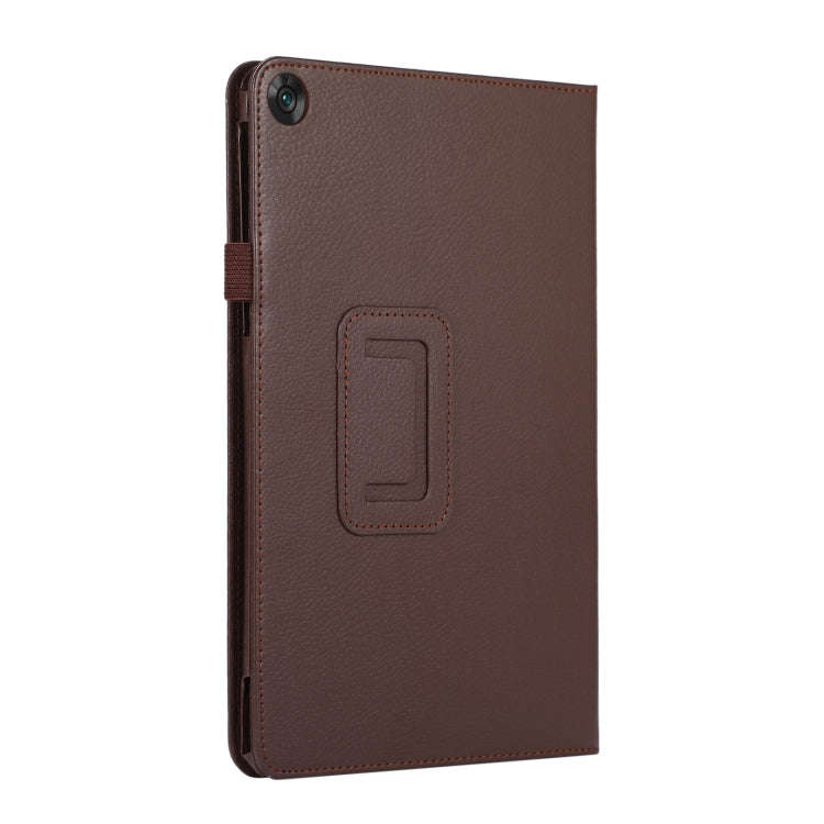 For Huawei MatePad SE 10.4 Litchi Texture Leather Tablet Case with Holder(Brown)