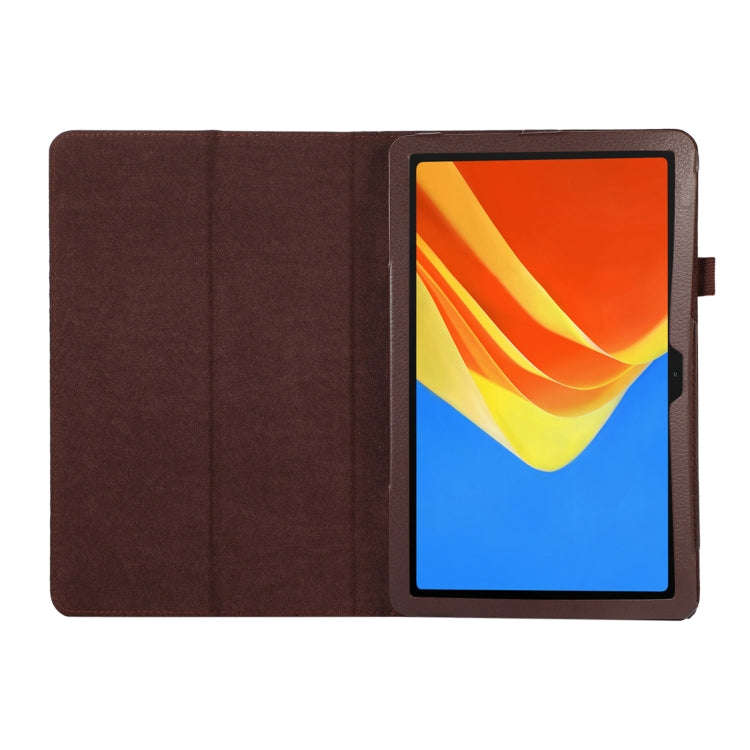 For Huawei MatePad SE 10.4 Litchi Texture Leather Tablet Case with Holder(Brown)
