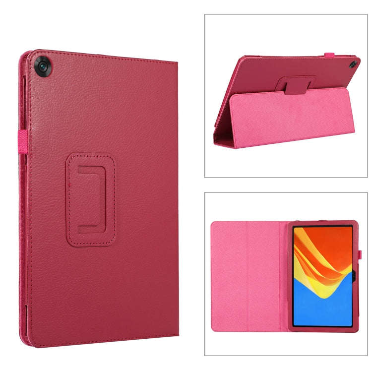 For Huawei MatePad SE 10.4 Litchi Texture Leather Tablet Case with Holder(Rose Red)