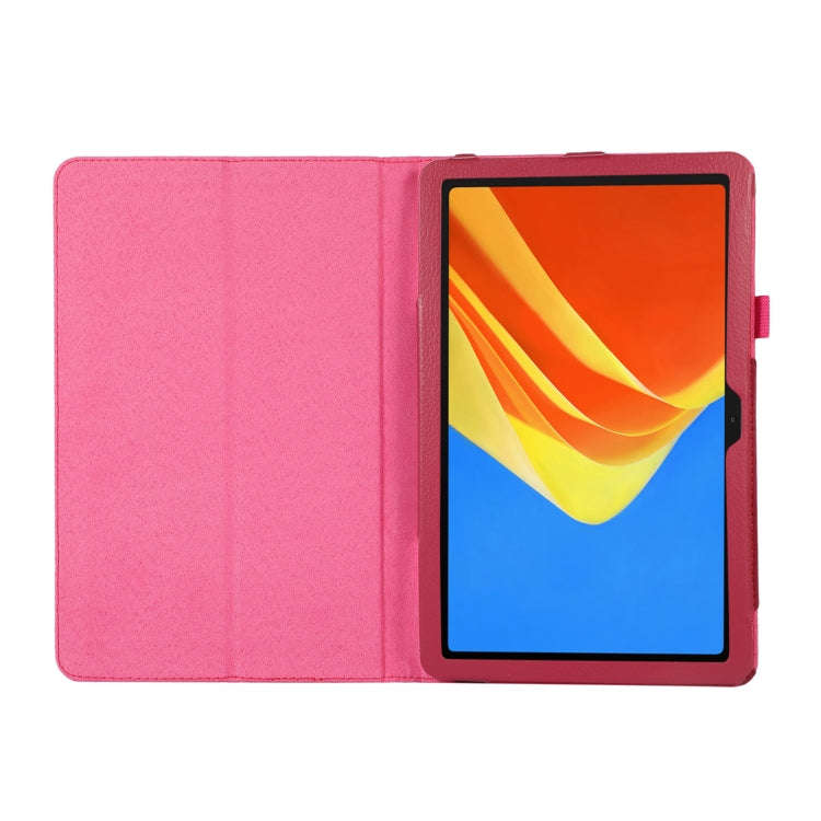 For Huawei MatePad SE 10.4 Litchi Texture Leather Tablet Case with Holder(Rose Red)