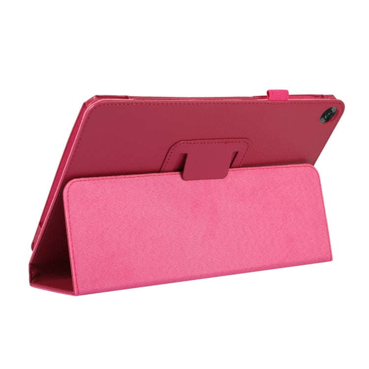 For Huawei MatePad SE 10.4 Litchi Texture Leather Tablet Case with Holder(Rose Red)