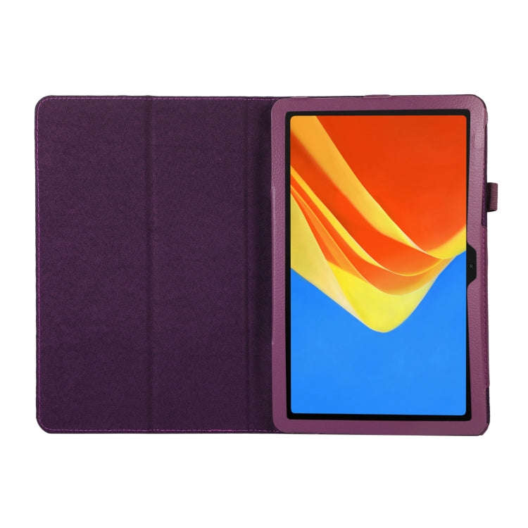 For Huawei MatePad SE 10.4 Litchi Texture Leather Tablet Case with Holder(Purple)