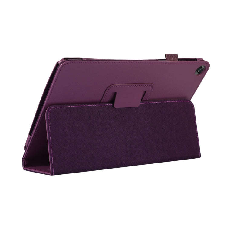 For Huawei MatePad SE 10.4 Litchi Texture Leather Tablet Case with Holder(Purple)
