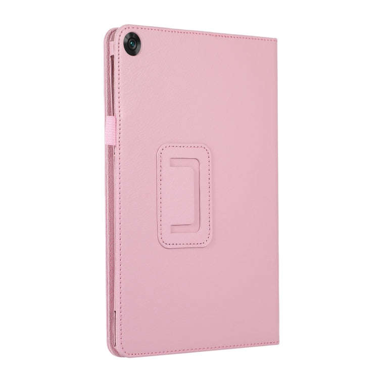 For Huawei MatePad SE 10.4 Litchi Texture Leather Tablet Case with Holder(Pink)