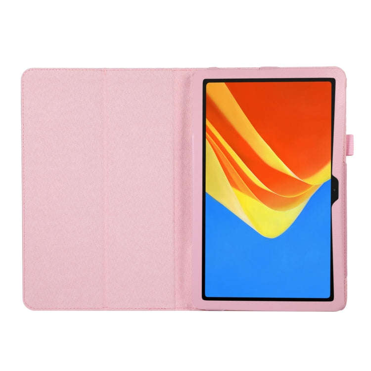 For Huawei MatePad SE 10.4 Litchi Texture Leather Tablet Case with Holder(Pink)
