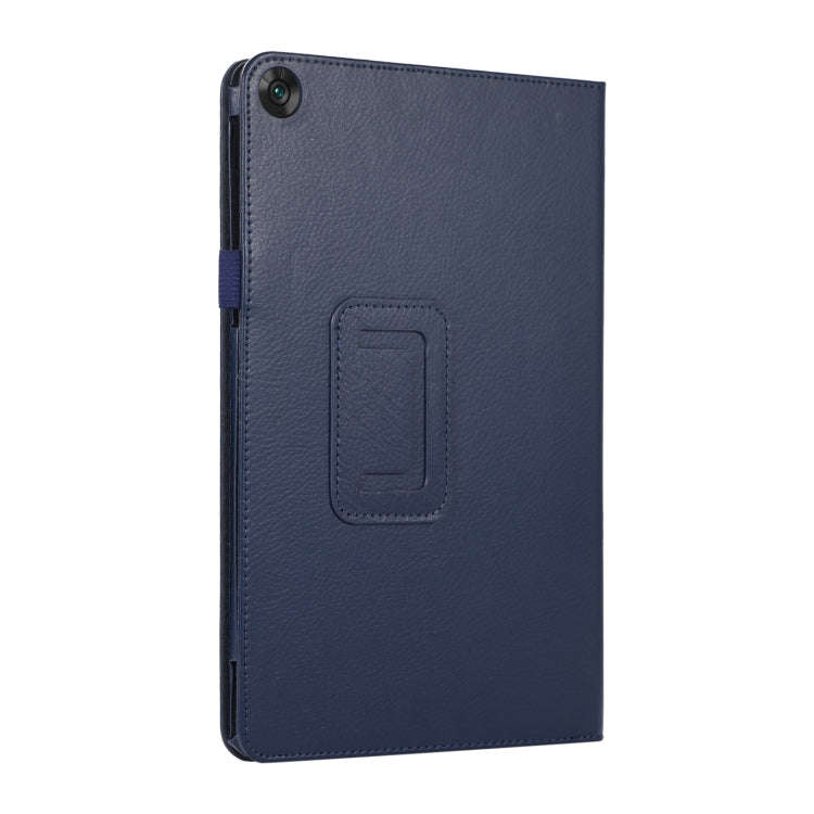 For Huawei MatePad SE 10.4 Litchi Texture Leather Tablet Case with Holder(Dark Blue)