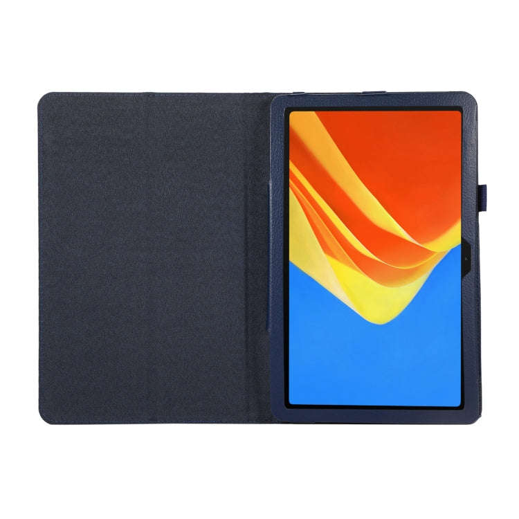 For Huawei MatePad SE 10.4 Litchi Texture Leather Tablet Case with Holder(Dark Blue)