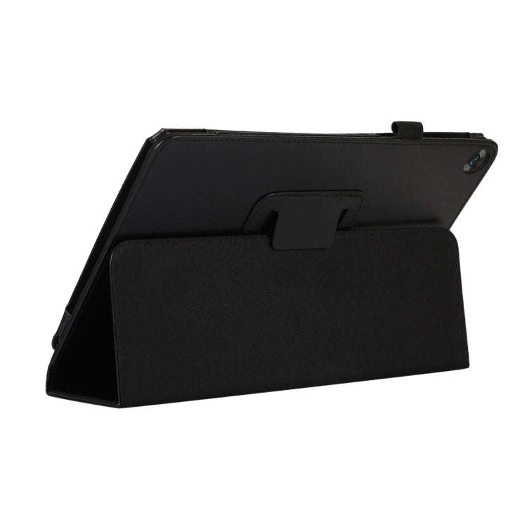 For Huawei MatePad SE 10.4 Litchi Texture Leather Tablet Case with Holder(Black)