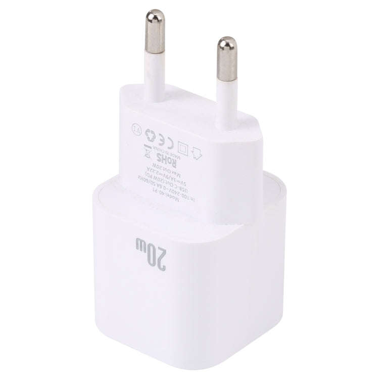 20W PD USB-C/Type-C Interface Fast Charging Charger, Specification: EU Plug(White)