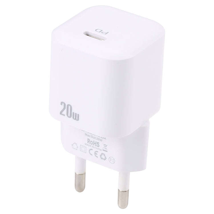 20W PD USB-C/Type-C Interface Fast Charging Charger, Specification: EU Plug(White)