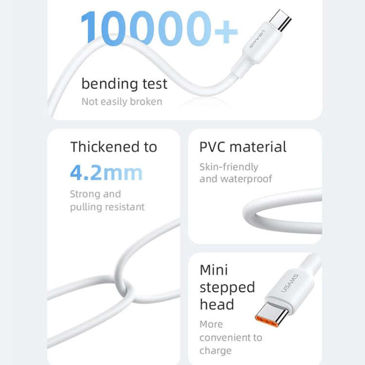 USAMS US-SJ613 U84 PD100W USB-C / Type-C to USB-C / Type-C Charging Data Cable, Cable Length:1m(W...