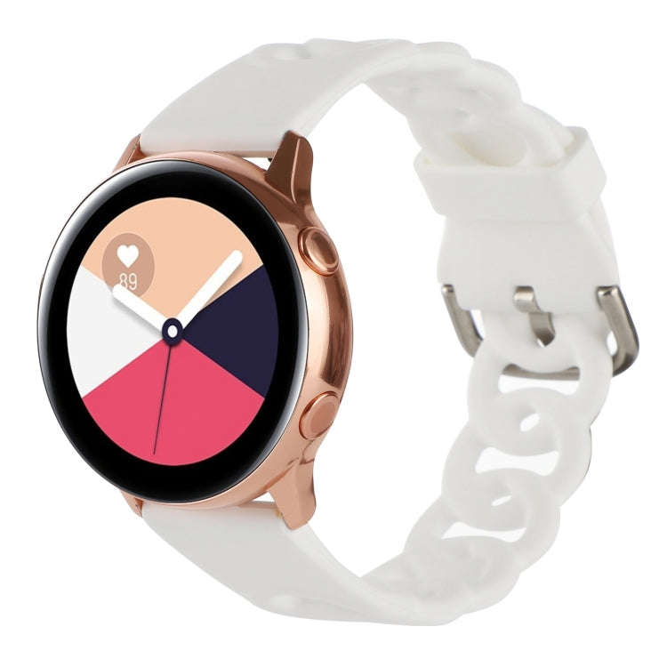 20mm Donut Hollow Silicone Watch Band(White)