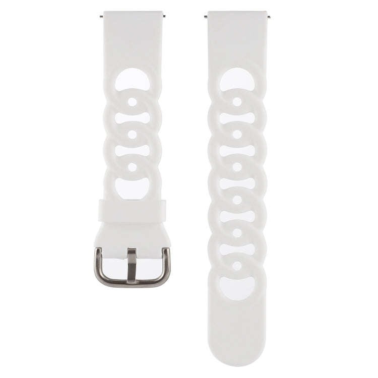 20mm Donut Hollow Silicone Watch Band(White)