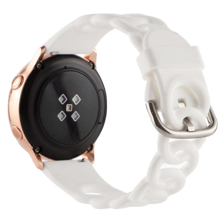 20mm Donut Hollow Silicone Watch Band(White)