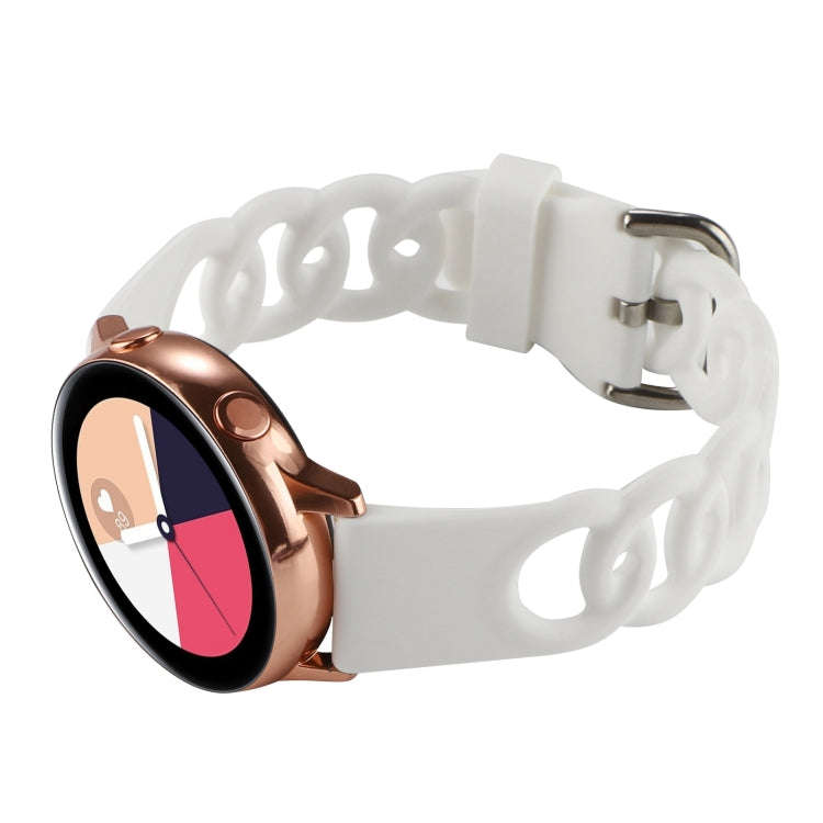 20mm Donut Hollow Silicone Watch Band(White)