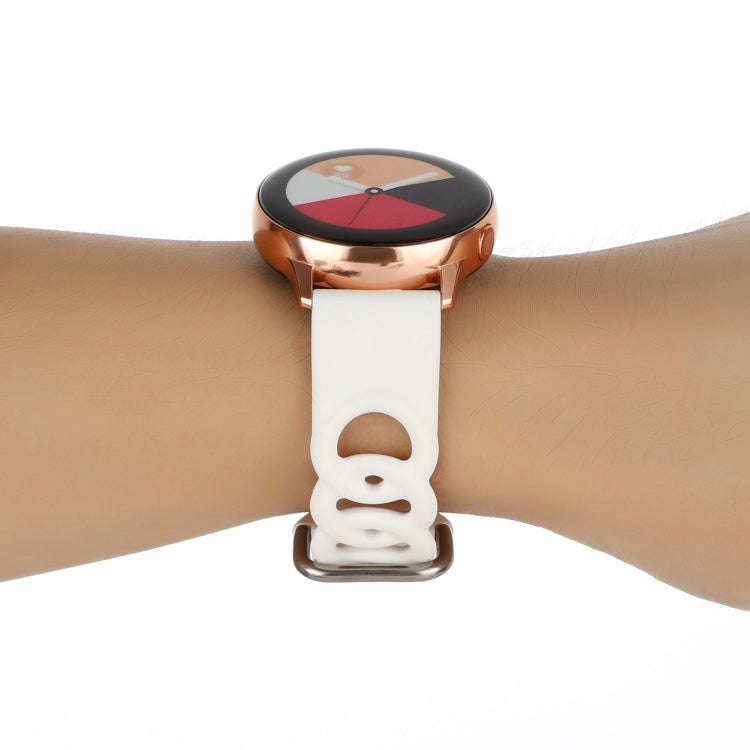 20mm Donut Hollow Silicone Watch Band(White)