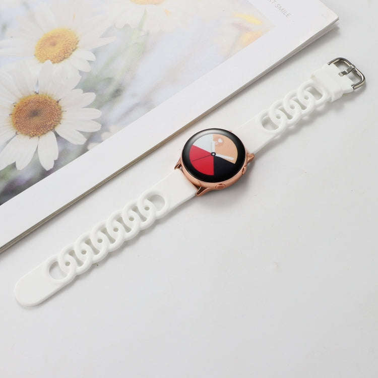 20mm Donut Hollow Silicone Watch Band(White)