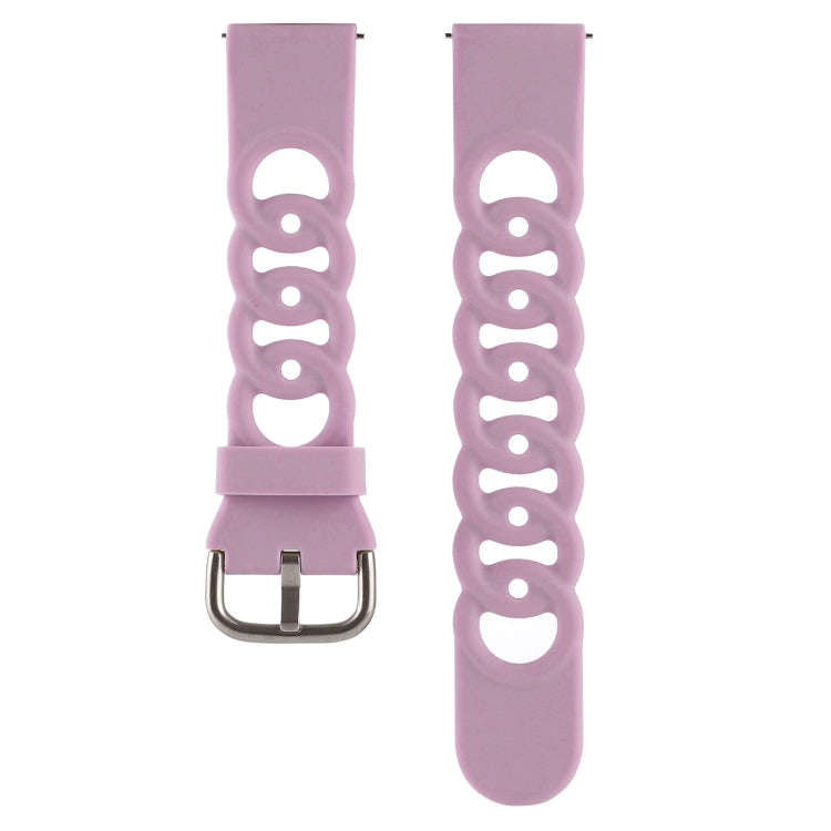 20mm Donut Hollow Silicone Watch Band(Lavender Purple)