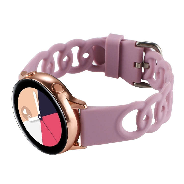 20mm Donut Hollow Silicone Watch Band(Lavender Purple)
