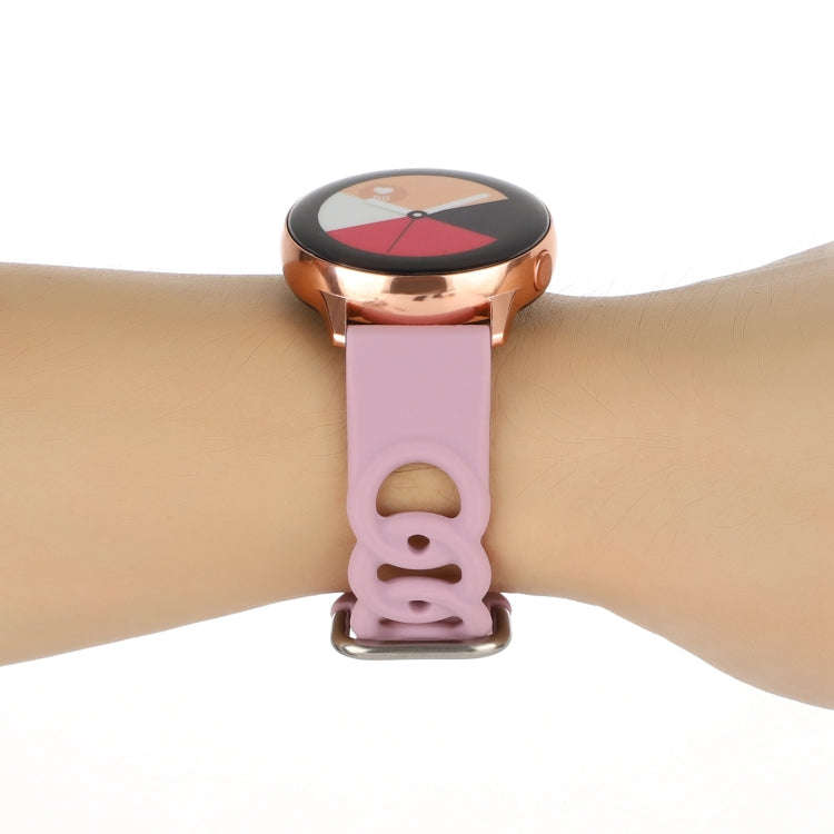 20mm Donut Hollow Silicone Watch Band(Lavender Purple)