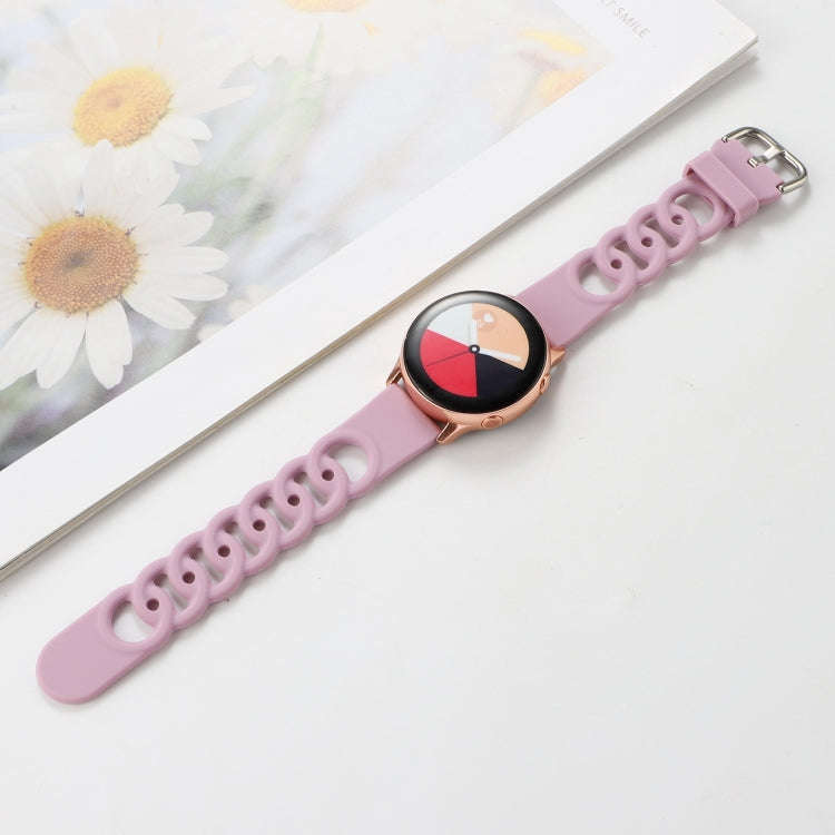 20mm Donut Hollow Silicone Watch Band(Lavender Purple)