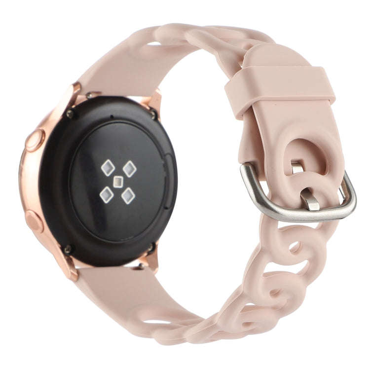 20mm Donut Hollow Silicone Watch Band(Sand Pink)