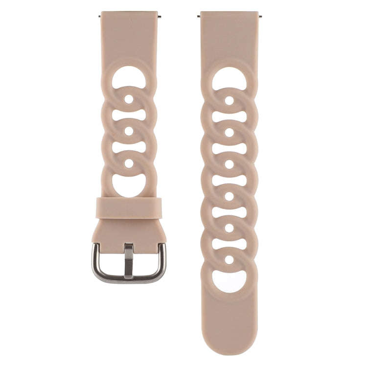 20mm Donut Hollow Silicone Watch Band(Apricot)