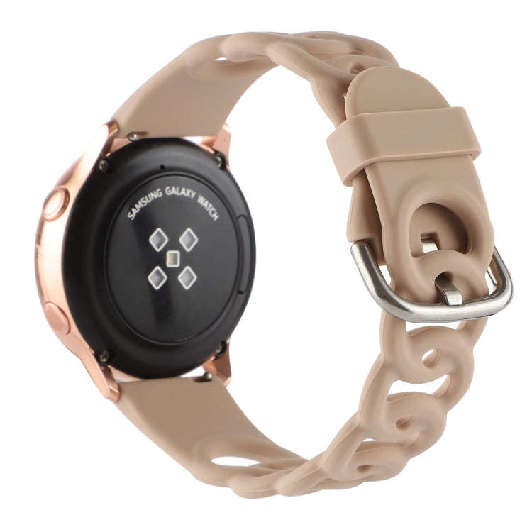 20mm Donut Hollow Silicone Watch Band(Apricot)