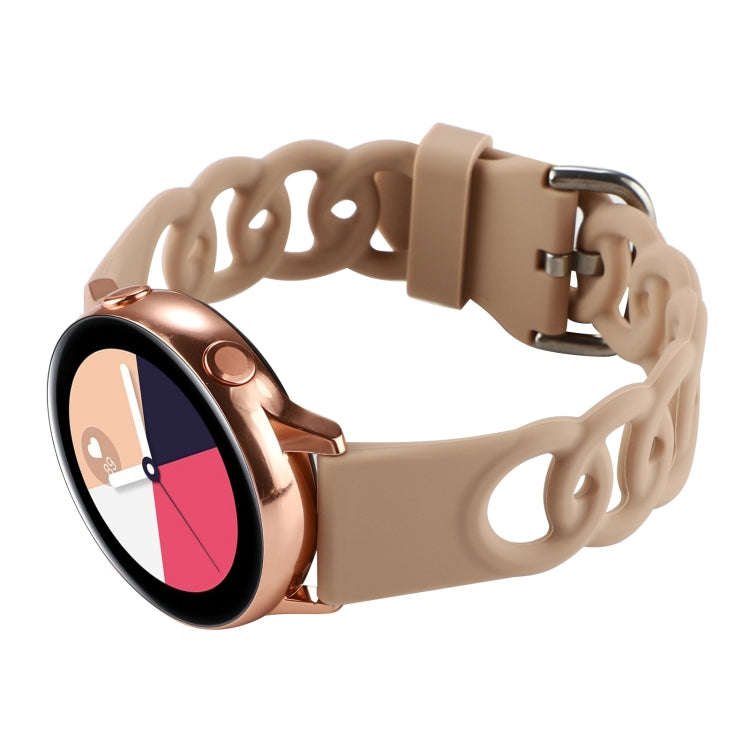 20mm Donut Hollow Silicone Watch Band(Apricot)