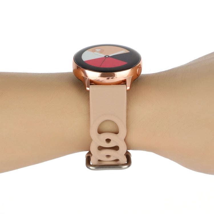 20mm Donut Hollow Silicone Watch Band(Apricot)