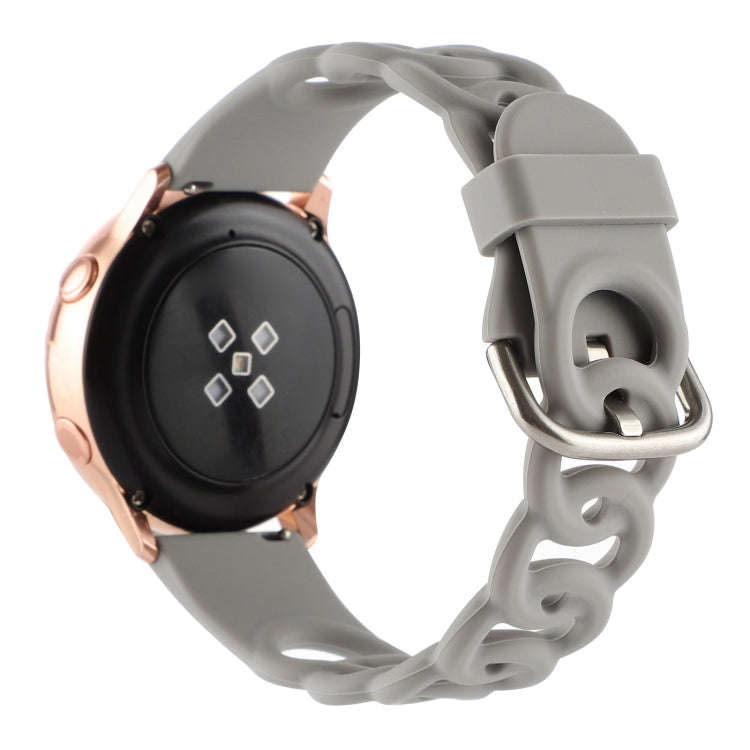 20mm Donut Hollow Silicone Watch Band(Grey)