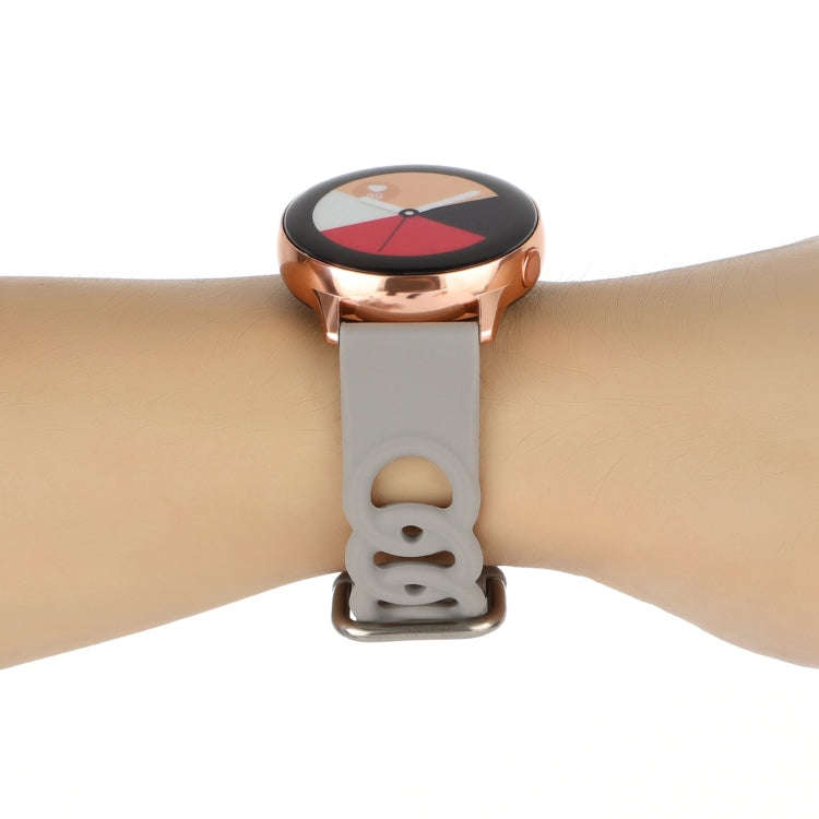 20mm Donut Hollow Silicone Watch Band(Grey)