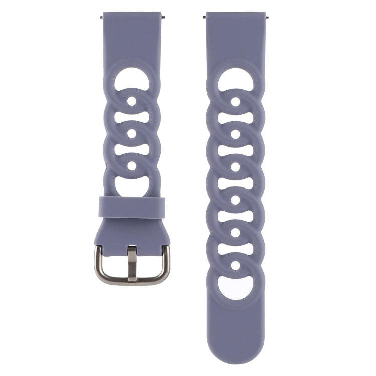 20mm Donut Hollow Silicone Watch Band(Lavender Grey)