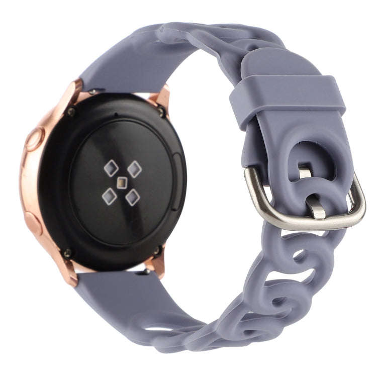 20mm Donut Hollow Silicone Watch Band(Lavender Grey)