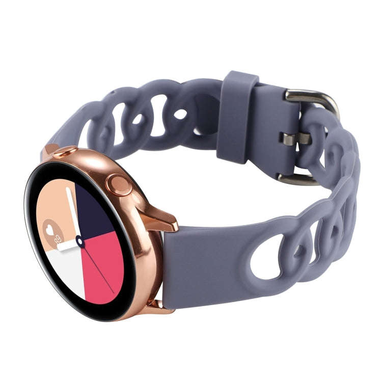 20mm Donut Hollow Silicone Watch Band(Lavender Grey)
