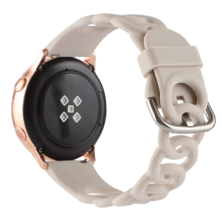 20mm Donut Hollow Silicone Watch Band(Starlight)