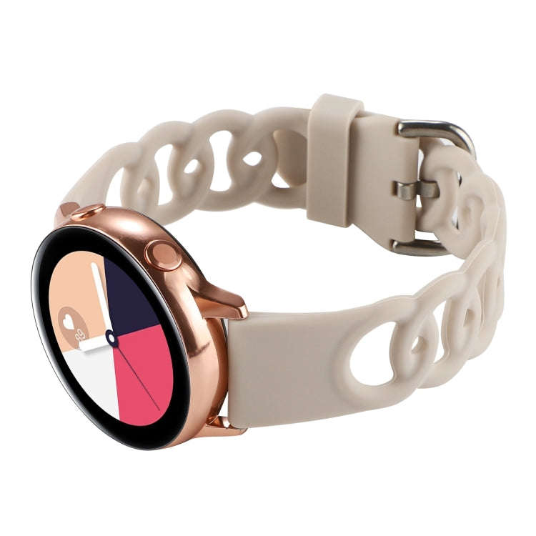 20mm Donut Hollow Silicone Watch Band(Starlight)