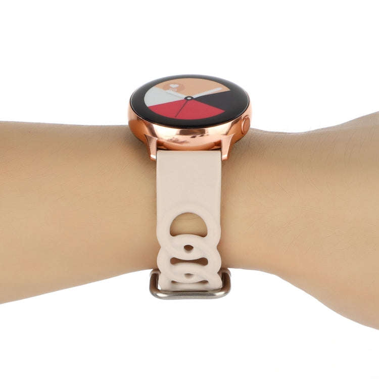 20mm Donut Hollow Silicone Watch Band(Starlight)