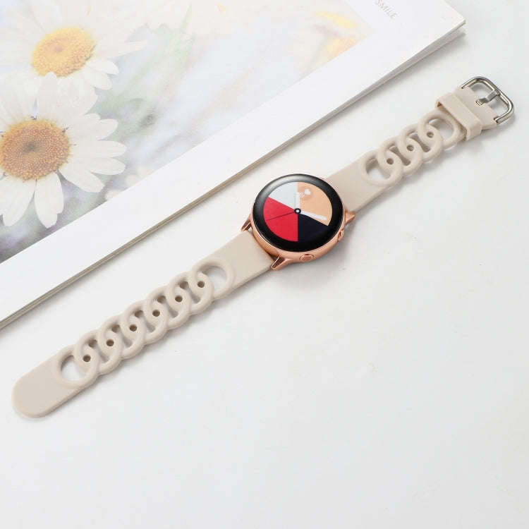 20mm Donut Hollow Silicone Watch Band(Starlight)